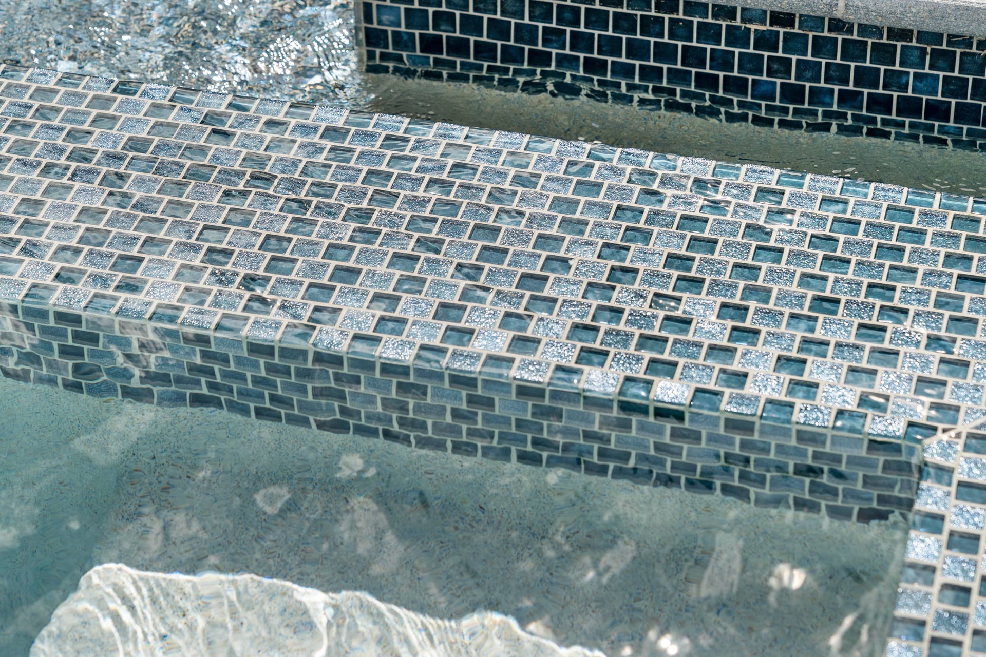 Water bowl and contemporary coping detail on geometric pool, Venice FL, Swim Inc.